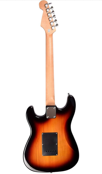 JUAREZ JRZ-ST01, 6 Strings Linden Wood Electric Guitar, Right Handed with Bag/Case, 2 x Picks (3TS Sunburst)