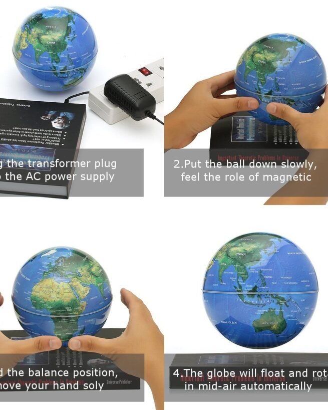 Dc By DealCliq Book Shape Base Magnetic Floating Globe Levitation Anti