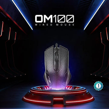 Ant Value OM100 Wired Optical Mouse, 1200 DPI 3 Button Corded Computer Mouse,Gaming Mouse Office Home Optical Ergonomic Mouse Plug in Mouse Compatible with MacBook PC Laptop - Black