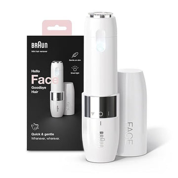 Braun Face Mini Hair Remover FS1000, Electric Facial Hair Removal for Women, Quick, Gentle &amp; Painless, Smooth Skin, Ideal for On-The-Go, with Smartlight
