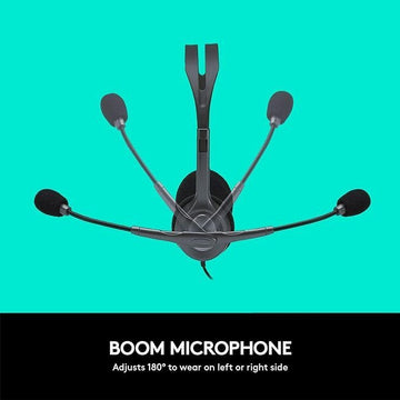 Logitech H111 Wired On Ear Headphones With Mic Black