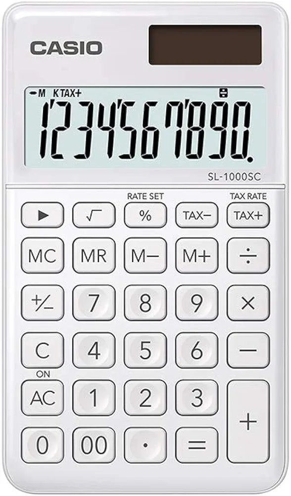 Casio SL-1000SC-WE Portable Calculator (White)