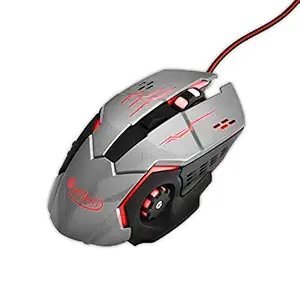 Quantum Snype 2.0 USB Wired Gaming Mouse with 1200/1600/2400/3200 Switchable DPI, 6 Programmable Keys, RGB Lighting, Rubber Side Grips &amp; 1.5mtr Long Nylon Braided Cable, 1 Year Warranty (Black/Grey)