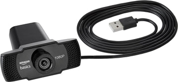 Amazon Basics Manual Focus Full HD 1080P 2.1 Megapixel 30 FPS Web Camera with Built-in Mic for PC/Mac/Laptop Video Calling (Black)