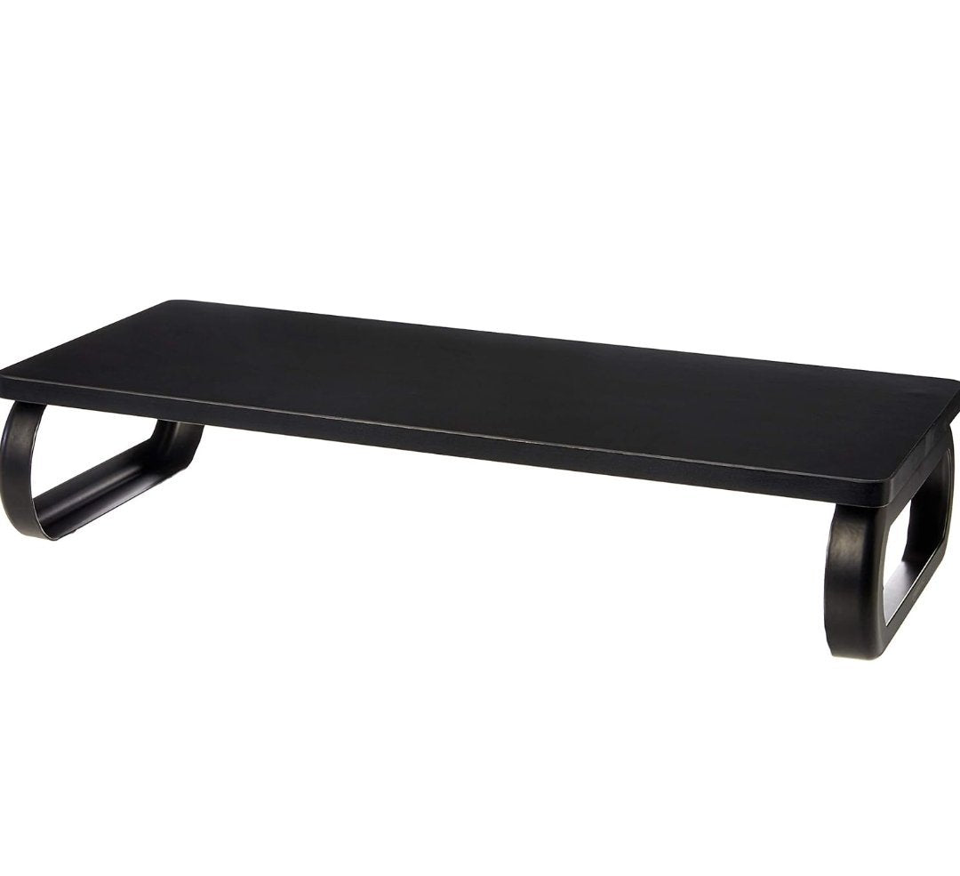 Wide Rectangle Computer Riser Amazon Basics Rectangular Wood Monitor Stand, Computer Riser, Black