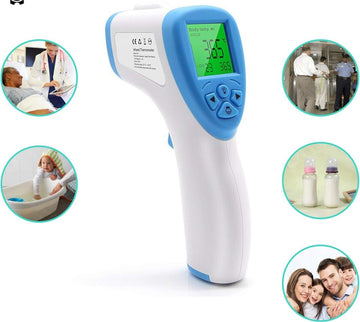 Digital Infrared Non Contact Forehead Thermometer Gun for Fever, Body Temperature. Best for Baby, Kids, Adults. CE, ROHS, Certified (White)