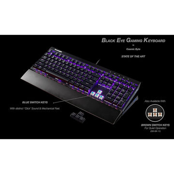 Cosmic Byte CB-GK-03 Black Eye Wired Mechanical Keyboard Real RBG Backlit with Effects Black