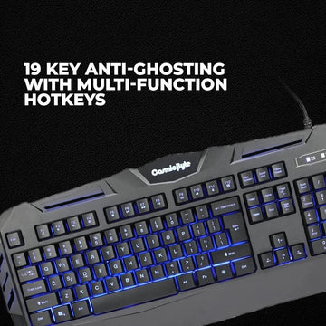 Cosmic Byte Dark Matter USB Gaming Keyboard and Mouse Set, 3 Color LED Backlight, Upto 2400 DPI 5 Button LED Mouse (Black)