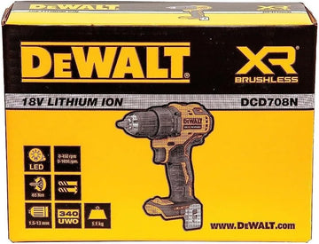 DEWALT DCD708N-XJ Reversible Drill Machine Driver With Brushless Motor- 18V Li-ion Sub-Compact Series Cordless 1/2