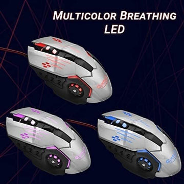 Quantum Snype 2.0 USB Wired Gaming Mouse with 1200/1600/2400/3200 Switchable DPI, 6 Programmable Keys, RGB Lighting, Rubber Side Grips &amp; 1.5mtr Long Nylon Braided Cable, 1 Year Warranty (Black/Grey)