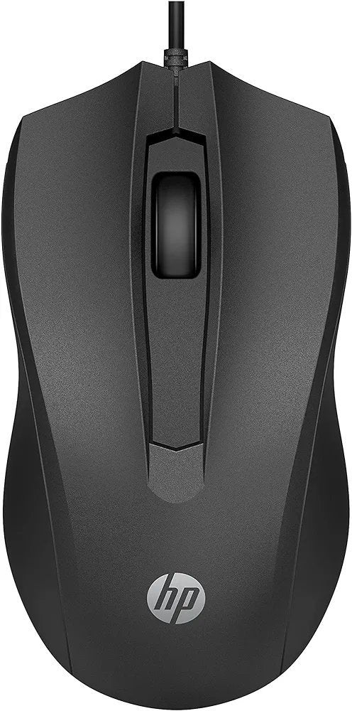 HP Wired Mouse 100 with 1600 DPI Optical Sensor, USB Plug-and -Play,ambidextrous Design, Built-in Scrolling and 3 Handy Buttons  (6VY96AA)