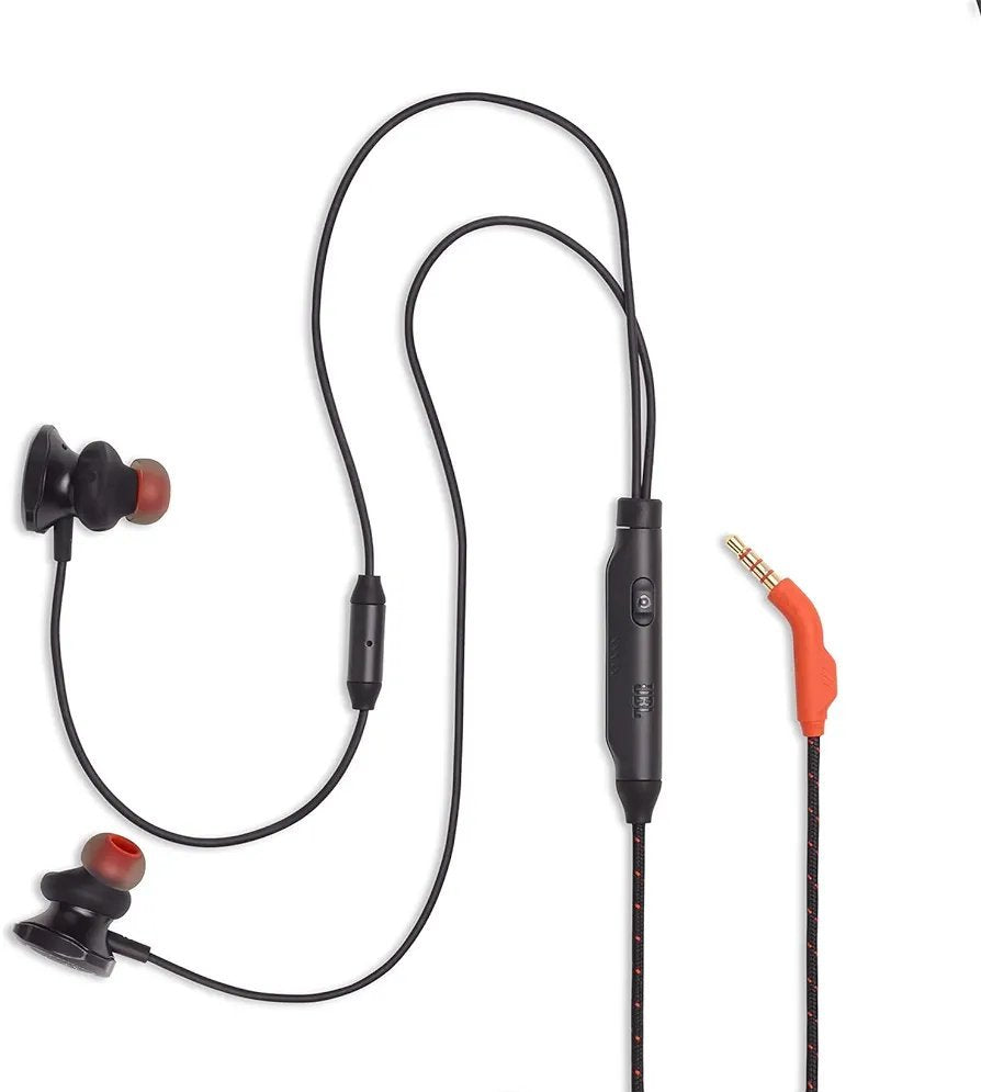 JBL Quantum 50, Twist-Lock Technology Wired in Ear Gaming Earphones with mic and Master Volume Slider (Black)