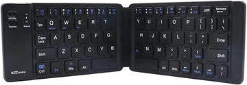 Portronics Chicklet Foldable QWERTY Keyboard, Mini Pocket Sized, Rechargeable, Bluetooth Wireless, One Touch Connect Button, for iOS, Android and Windows Tabs, Smartphones, Black