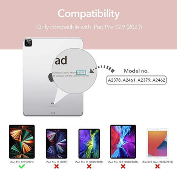 ESR for iPad Pro 12.9 inch Case (2022/2021, 6th/5th Gen), Translucent Stand Case, iPad Pro Cover with Clasp, Auto Sleep and Wake, Pencil 2 Wireless Charging, Ascend Trifold Case,rose gold iPad-61