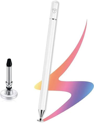 Dyazo Aluminium Fine Point Stylus Pen with Spare Disk for Touch Screens Devices, Compatible with iPad/iPhone/X/XR, Amazon Kindle and All Android/iOS Smart Phones and Tablets (Gray)