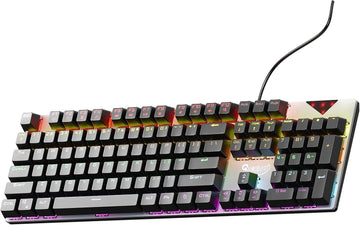 Quantum Rapid Strike Mechanical Wired Gaming Keyboard with Dedicated Multimedia Keys, 6-Colour RGB LED, 12 Adjustable Lighting Modes, Spill-Resistant, Aluminium Body and Rupee (₹) Key, QHM9850 (Black & Grey )