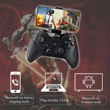 CLAW Shoot Bluetooth Mobile Gamepad Controller for Android Phones, Tablets & Windows PC, Laptops with Button Mapping Feature, Detachable Mobile Holder, 8 hours Play Time & Rubberized Textured Grip (Upgraded version)