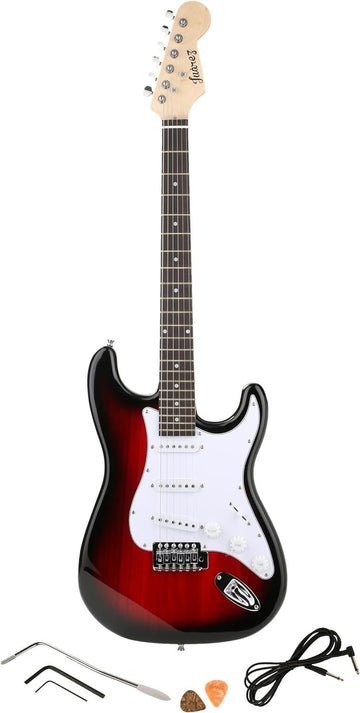 Juârez ST38 Electric Guitar Kit/Set, Right Handed, Red Sunburst RDS, With Case/Bag & Picks