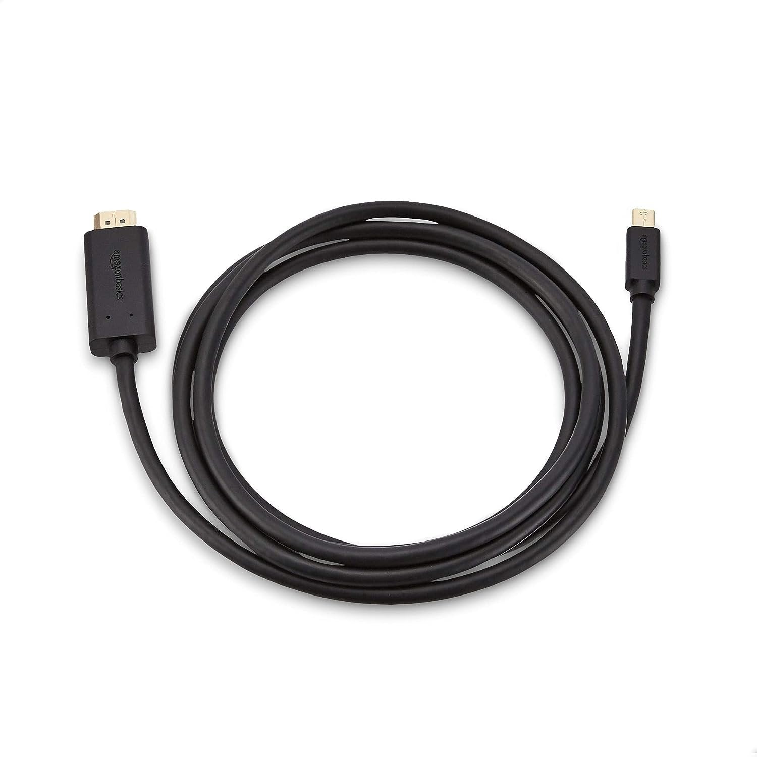 Amazon Basics Mini Display Port to HDMI Cable - 6 Feet, Gold &amp; High-Speed HDMI Cable, 3 Feet - Supports Ethernet, 3D, 4K video,Black