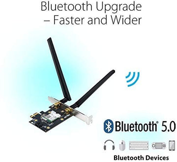 ASUS PCE-AX3000 Dual Band PCI-E WiFi 6 (802.11ax). Supporting 160MHz, Bluetooth 5.0, WPA3 Network Security, OFDMA and MU-MIMO