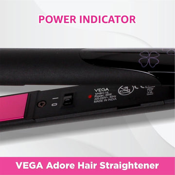 Vega Adore Hair Straightener with Ceramic Coated Plates & Quick Heat-Up (VHSH-18)