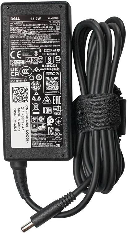 Dell 19.5V-3.34AMP 65W Laptop Adapter (Without power Cord) (Black)