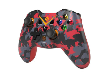 Cosmic Byte C3070W Nebula 2.4G Wireless Gamepad for PC supports Windows XP/7/8/10/11, Sensitive Triggers, Upgraded with USB C Port, Rubberized Texture (Camo Red)