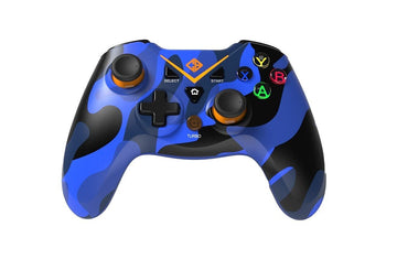 Cosmic Byte C3070W Nebula 2.4G Wireless Gamepad for PC supports Windows XP/7/8/10/11, Sensitive Triggers, Upgraded with USB C Port, Rubberized Texture (Camo Blue)