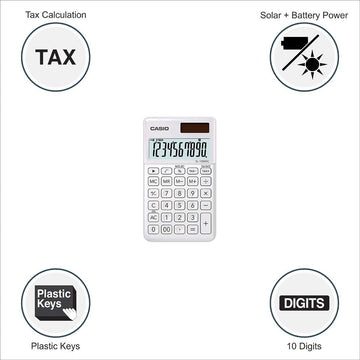 Casio SL-1000SC-WE Portable Calculator (White)