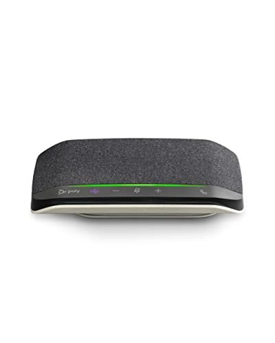 Poly Sync 10 USB Speakerphone - Two-in-One Portable Speaker for Audio/Video Conference Calls &amp; Music - USB Powered - Works with Teams (Certified), Zoom &amp; More - Dual-Mic, Full-Duplex Audio  (SEALED PACK)