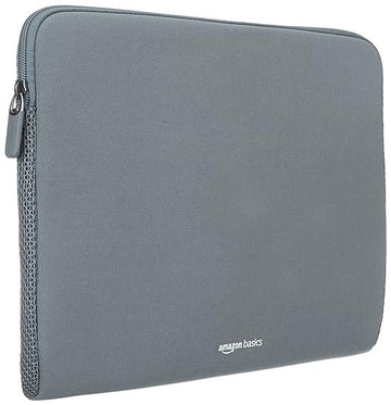 AmazonBasics Laptop Sleeve Case Cover Pouch  Laptop for Men and Women | Slim Profile Neoprene, Soft Puffy Fabric Lining, 360 Protection, Smooth and Premium Zipper (Grey)