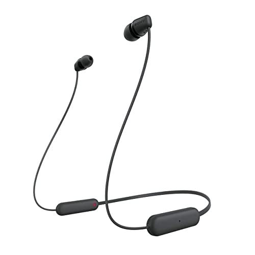 Sony WI-C100 Wireless Earphones with 25 Hrs Battery, Quick Charge, DSEE-Upscale, Splash Proof (IPX4), 360RA, Clear Bass, Fast Pair, in-Ear Bluetooth Headset with mic (Black)