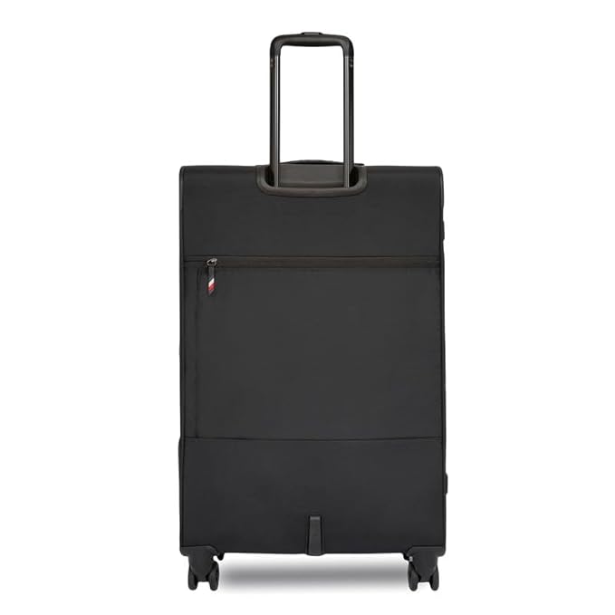 Tommy Hilfiger Lewiston Unisex Polyester Luggage - Steel Grey+Black, 59.5Cm Cabin with Hardshell 8 Wheel Inline Trolley Bag, 59.5 Cm, Small, Multicolor