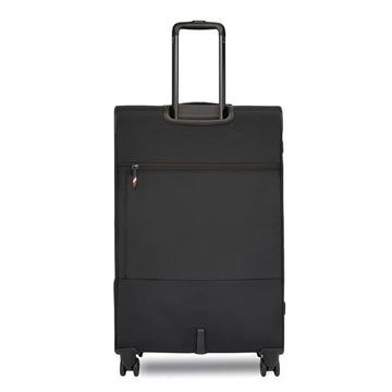 Tommy Hilfiger Lewiston Unisex Polyester Luggage - Steel Grey+Black, 59.5Cm Cabin with Hardshell 8 Wheel Inline Trolley Bag, 59.5 Cm, Small, Multicolor