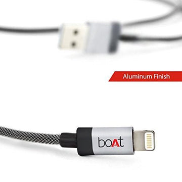 boAt LTG 500 Apple MFI Certified for iPhone, iPad and iPod 2Mtr Data Cable(Metallic Silver)