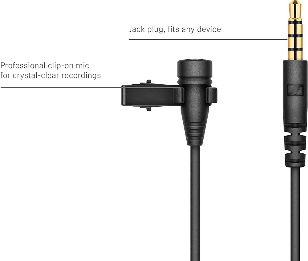 Sennheiser XS Lav Mobile Omnidirectional Lavalier Microphone | 3.5mm Jack | Built-in Windscreen | Ideal for Content Creators, Vlogging, Mobile Journalism, Podcasts & Online Meetings