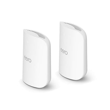 Amazon eero Pro 7 with 1 month free eero Plus (auto-renews) - Supports internet plans up to 5 Gbps, Coverage up to 4,000 sq. ft., Connect 400+ devices, 2-pack
