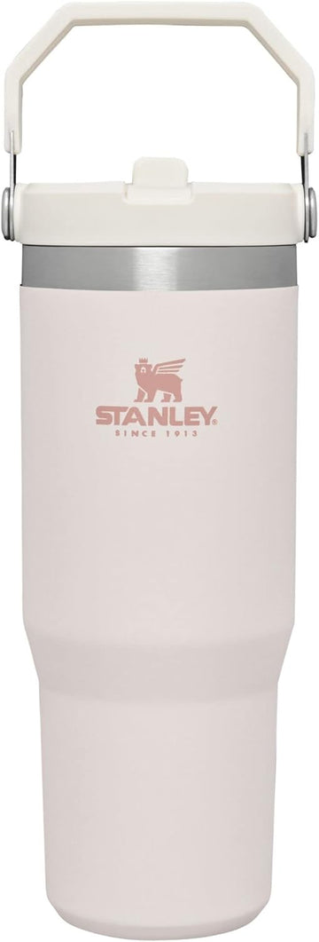 Stanley IceFlow Stainless Steel Tumbler with Straw - Vacuum Insulated Water Bottle for Home, Office or Car Reusable Cup with Straw Leak Resistant Flip Cold for 12 Hrs or Iced for 2 Days (Rose Quartz)