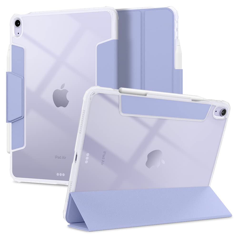 Spigen for iPad Air 11 Inch Case M4/M3/M2(2026/2025/2024), iPad 10.9 Inch 5th/4th Gen Cover(2022/2020), Ultra Hybrid Pro, Full Cover Folio Case with Pencil Holder, Trifold Stand - Lavender