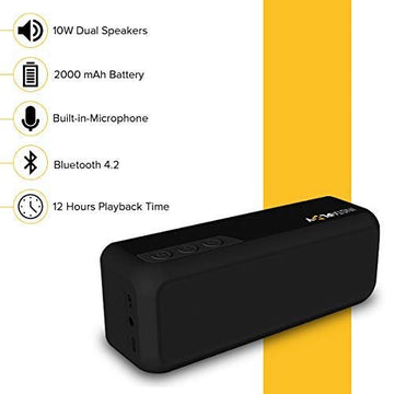 Instaplay Insta X3 10W Bluetooth Speaker with Deep Bass, Portable, Xtra long batter life and speaker (Black)