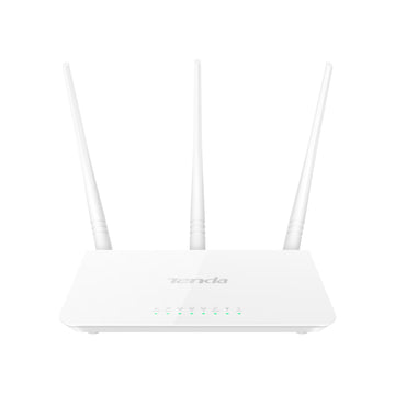 Tenda F3 300Mbps Wi-Fi Router, Easy Setup, WPS Button, Parental Control, Bandwidth Control, Wi-Fi Schedule, with 3 * 5dBi High Power External Antennas (White, N300 F3)