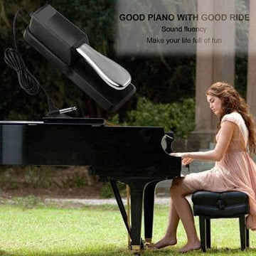 Universal Foot Sustain Pedal for Keyboard Digital Piano Black