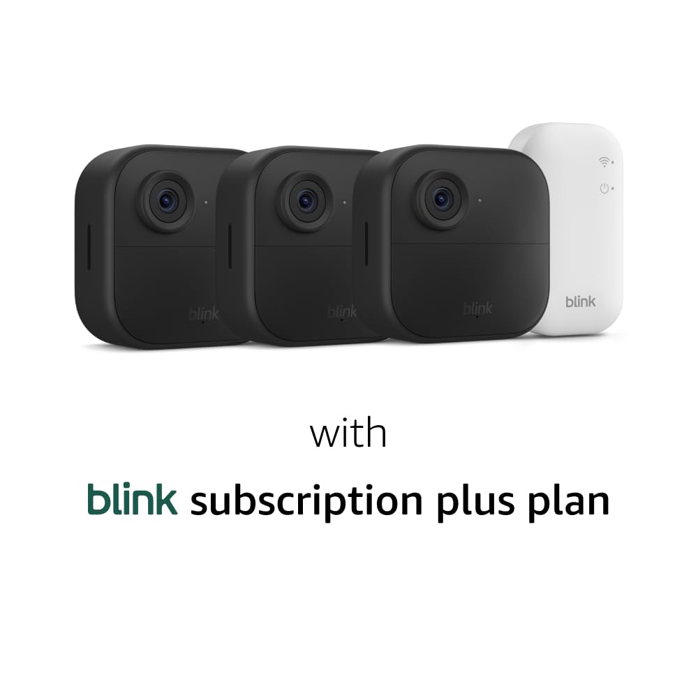 Blink Outdoor 4 – Wireless smart security camera, two-year battery life, 1080p HD day and infrared night live view, two-way talk. Sync Module Core included – 5 camera system