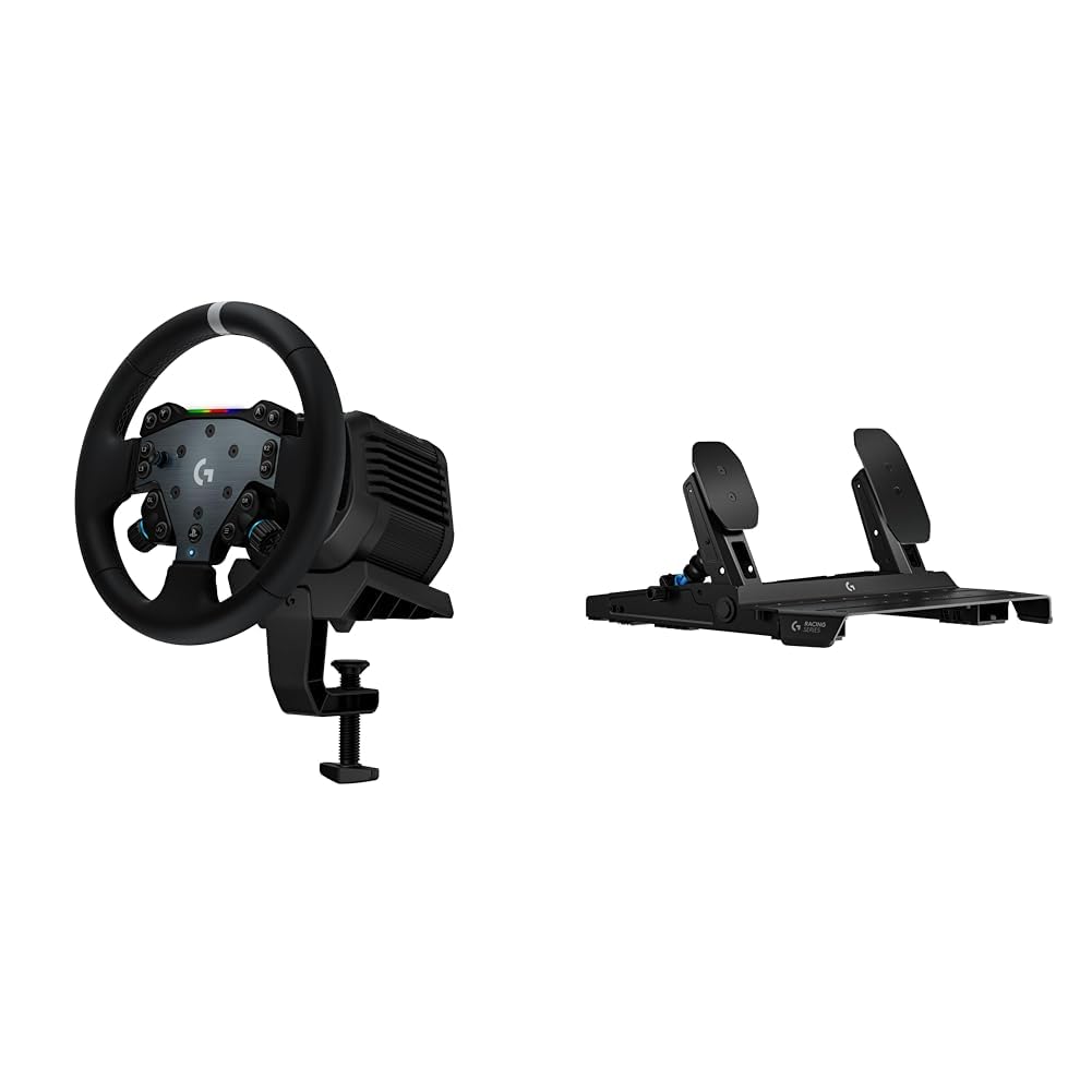 Logitech G RS50 System, 3-Piece Sim Racing Steering Wheel Setup - RS50 Wheel Base with 8 Nm Direct Drive, RS Wheel Hub with 13 Buttons and RS Round Wheel 11–inch - for PS5/PS4/PC