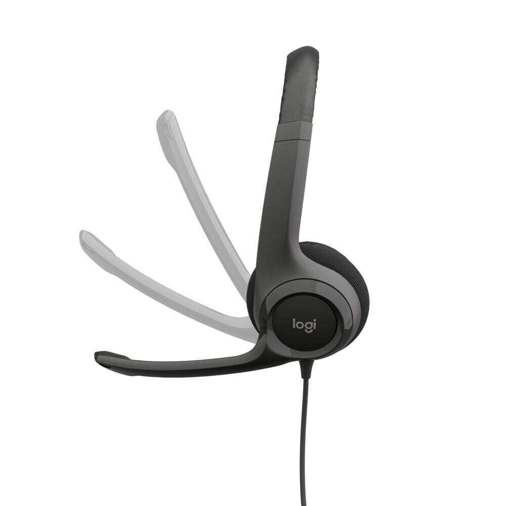 Logitech H390 Wired Headset for PC/Laptop, Stereo Headphones with Noise Cancelling Microphone, USB-A, in-Line Controls, Works with Chromebook - Graphite