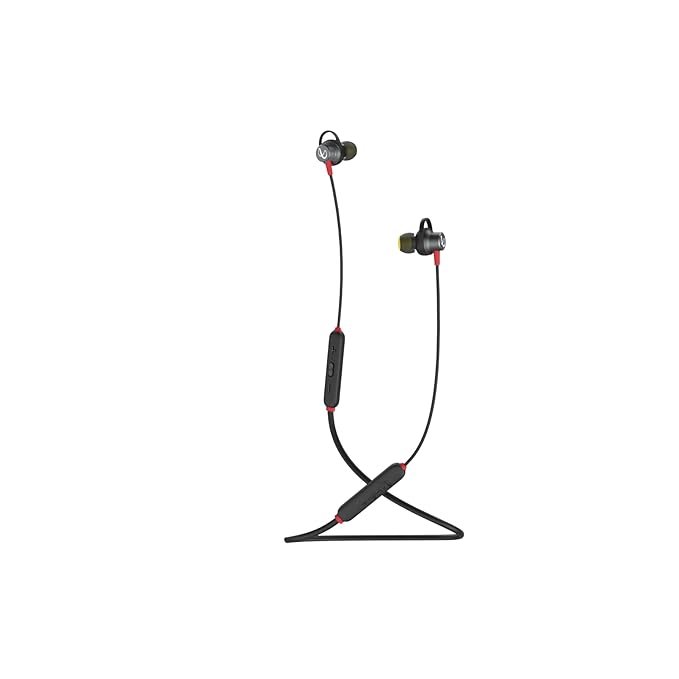 Infinity (JBL) Glide 120, in Ear Wireless Earphones with Mic, Deep Bass, Dual Equalizer, 12mm Drivers, Premium Metal Earbuds, Comfortable Flex Neckband, Bluetooth 5.0, IPX5 Sweatproof (Black &amp; Red)