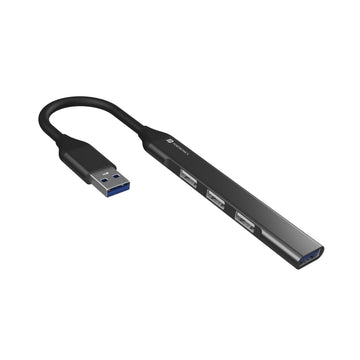 Portronics Mport 31 USB Hub Dock (4-in-1), Multiport Adapter with 1 x USB 3.0 & 3 x USB 2.0 Ports, up to 5 Gbps High Speed Data Transfer for Laptop/PC (Grey)