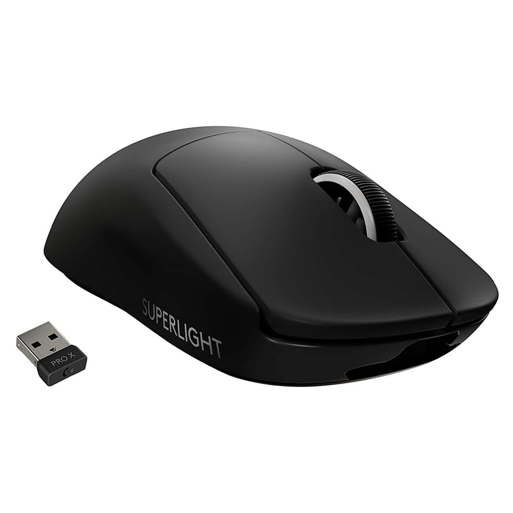 Logitech G PRO X Superlight Wireless USB Gaming Mouse, Ultra Lightweight 63 g, Hero 25K Sensor, 25, 600 DPI, 5 Programmable Buttons, Long Battery Life, for Esports, Compatible with PC/Mac-Black
