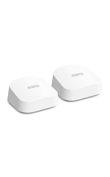 Amazon eero 7 with 1 month free eero Plus (auto-renews) - Supports internet plans up to 2.5 Gbps, Coverage up to 4,000 sq. ft., Connect 120+ devices, 2-pack(with 1 month free eero Plus)