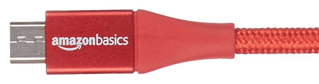 Amazonbasics Micro USB Fast Charging Cable for Smartphone (1 Feet, Red)